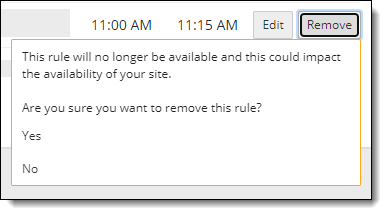 Confirm rule removal.